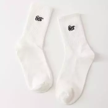 Женские белые носки, хлопковые милые дизайнерские носки с вышивкой и буквами, лучшие женские носки, забавные носки Y2k One Size