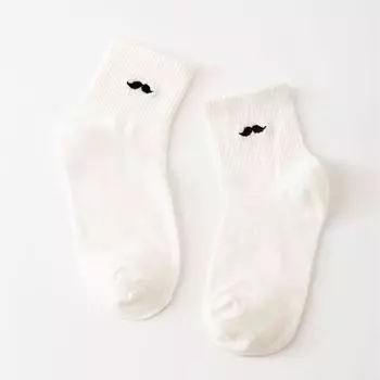 Женские белые носки, милые аниме-носки с усами для женщин, короткие носки, хлопковые забавные носки Y2k One Size