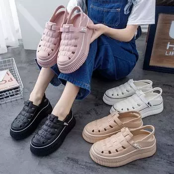 Женские белые плетеные сандалии Eva на толстой подошве, осень 2023 г. US 9-9.5