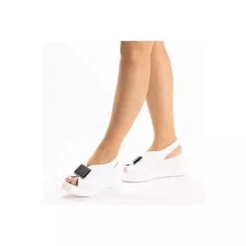 Женские белые повседневные удобные и легкие сандалии из натуральной кожи на высокой подошве Повседневные стильные сандалии высокого качества