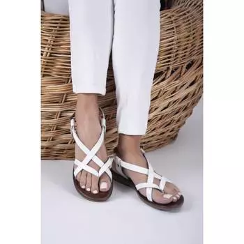 Женские белые сандалии Vigeva из натуральной кожи Комфортные повседневные качественные стильные легкие сандалии
