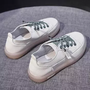 Женские белые туфли из натуральной кожи, женские весенние студенческие универсальные повседневные туфли с сухожильной подошвой на плоской подошве 37 бежевый