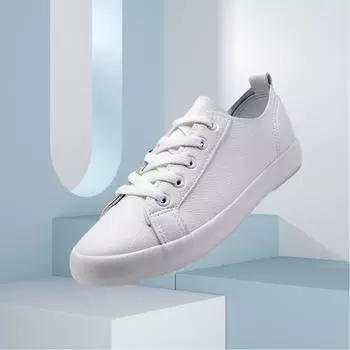 Женские белые туфли из полиуретана, повседневные летние туфли из вулканизированной кожи, на шнуровке, студенческие туфли из мягкой кожи, женские кроссовки на плоской подошве, женские туфли для сёрфинга 35