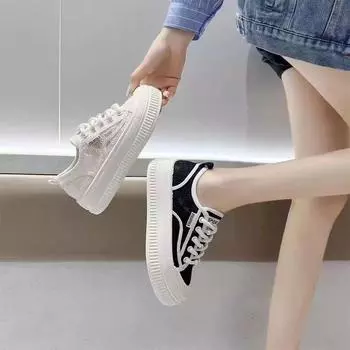 Женские белые туфли, новые летние сетчатые туфли, дышащие, тонкие сетчатые спортивные повседневные парусиновые кроссовки для студентов 35