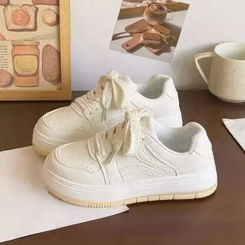 Женские белые туфли Новые летние универсальные туфли на толстой подошве Туфли-доски Niche Dress Shoes Женская повседневная обувь 35