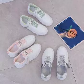 Женские белые туфли, новые повседневные универсальные дышащие папины спортивные осенние туфли для сноуборда Ins 36 зелёный