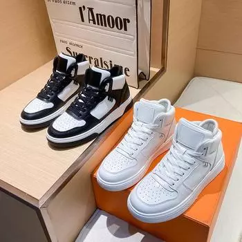 Женские белые высокие кроссовки 2024 года — визуально увеличивающие рост, модный корейский стиль A1052 38