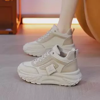 Женские белые высокие массивные кроссовки - универсальная повседневная спортивная обувь для осени/зимы 2025 года - модель CY-C036 36 чёрный
