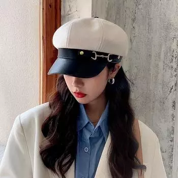 Женские береты, английские женские ретро-берцы Boinas, кепки для женщин, модные шляпы, шапки для женщин, восьмиугольные шапки газетчика 56-58CM чёрный