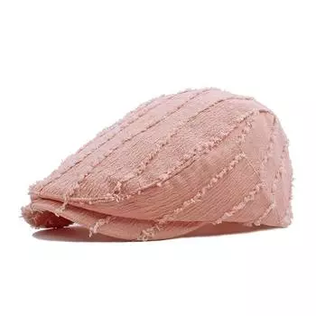 Женские береты, однотонные кепки газетчиков, мужские кепки с плоским козырьком, женские береты для художников, модные шляпы-утки розовый