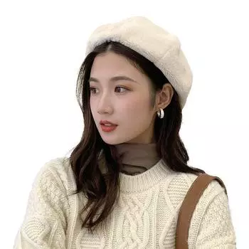 Женские береты, зимние модные плоские кепки для женщин, теплые осенние женские винтажные уличные французские женские кепки, женские береты ZD2120 белый