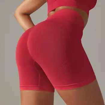 Женские бесшовные эластичные спортивные шорты с высокой талией для бега, занятий йогой и фитнесом S