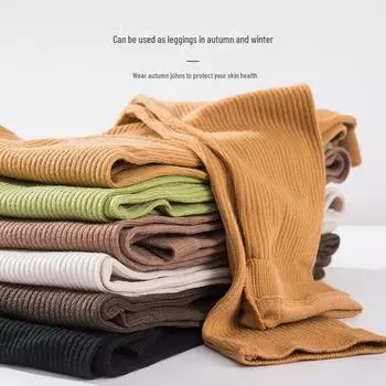 Женские бесшовные брюки Tangge из шелка Mulberry Slim Fit - Осенне-зимнее тепло L-XL верблюд