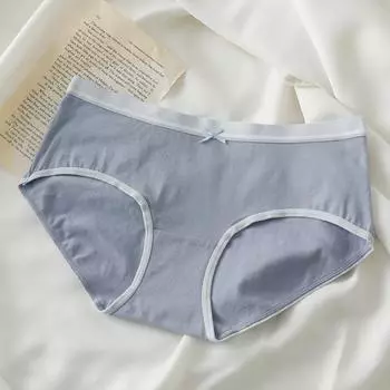Женские бесшовные дышащие антибактериальные сексуальные хлопковые треугольные шорты со средней посадкой из чистого хлопка M синий