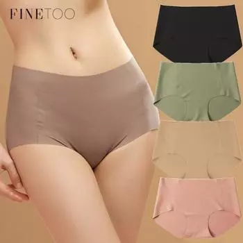Женские бесшовные и бесследные трусики FINETOO, прочное антибактериальное нижнее белье из шелковой ткани для занятий спортом, йогой и т. д. S-M&1pc чёрный