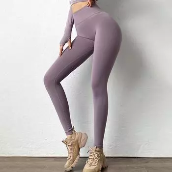 Женские бесшовные леггинсы для фитнеса, тонкие, с подтяжкой бедер, женские сексуальные леггинсы для тренировок с пуш-талией, высокая эластичность S розовый