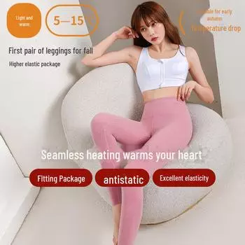 Женские бесшовные леггинсы из шерсти и шелка с высокой талией: Теплые, удобные и облегающие на осень L озеро синий