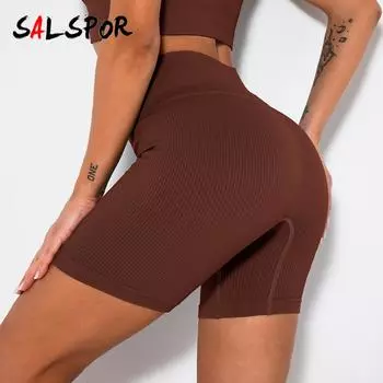 Женские бесшовные леггинсы с высокой талией и бедрами, спортивные леггинсы для фитнеса, йоги, брюки с пятью точками, шорты