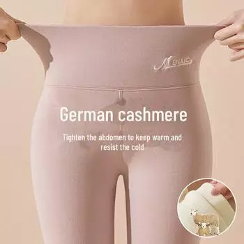 Женские бесшовные леггинсы с высокой талией: Утягивающие брюки осень/зима из немецкого бархата и двусторонней овчины. XL - Fits 130-155 lbs