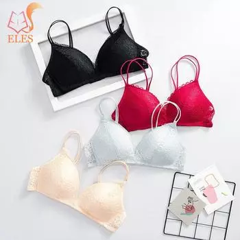 Женские бесшовные сексуальные кружевные бюстгальтеры Wireless Push Up Soft Undearwear Bralette Lingerie 32 белый