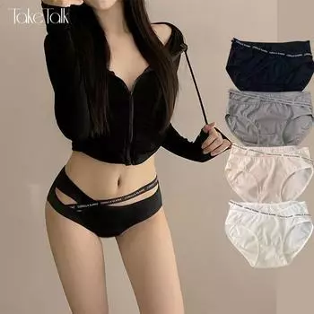 Женские бесшовные трусики FINETOO, сексуальное нижнее белье с низкой талией, однотонное нижнее белье