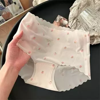 Женские бесшовные трусики Ice Silk, ультратонкое летнее нижнее белье, бикини, трусики, трусики, трусики, нижнее белье M розовый