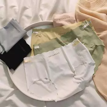 Женские бесшовные трусики из ледяного шелка телесного цвета, дышащие трусы персикового цвета на бедрах M белый