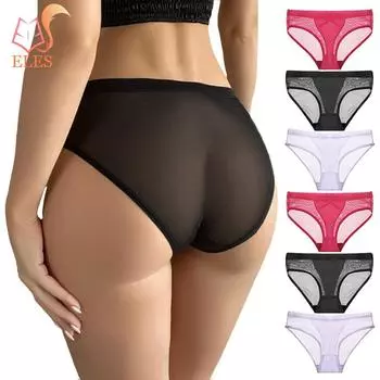 Женские бесшовные трусики с подтяжкой бедер, сетчатые трусы со средней талией, полое нижнее белье M белый