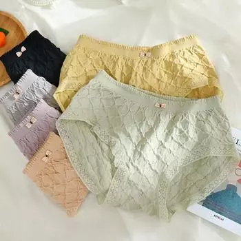 Женские бесшовные трусики, сексуальные хлопковые трусы с бантом, милые трусики, нижнее белье чёрный