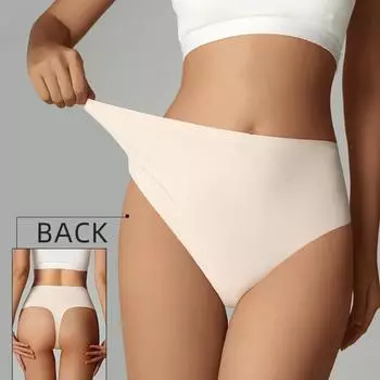 Женские бесшовные трусики-стринги с высокой талией, удобные и дышащие трусы, трусы-стринги с треугольным вырезом и 3D вырезом M белый