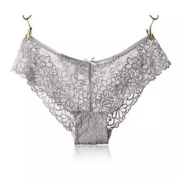 Женские бесшовные трусы с низкой посадкой, сексуальные кружевные трусики, женское нижнее белье K82 M чёрный