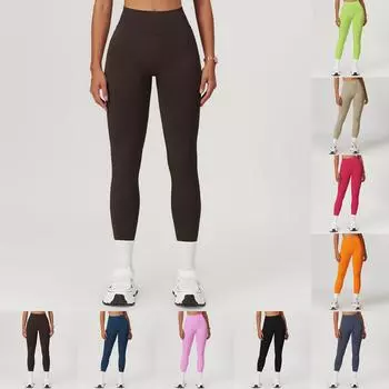 Женские бесшовные утягивающие штаны для йоги Peach Butt, верхняя одежда для бега, спорта, быстросохнущие штаны для фитнеса L чёрный