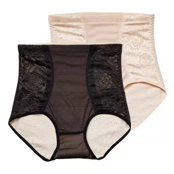 Женские бесшовные утягивающие трусики с высокой посадкой, сексуальные кружевные вышитые утягивающие трусы с эффектом подтяжки бедер 2XL