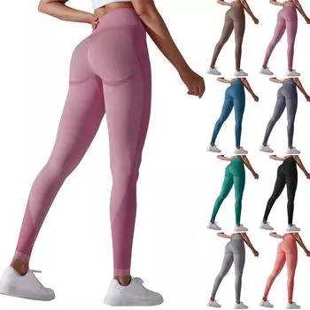 Женские бесшовные вязаные брюки персикового цвета на бедрах с небольшим полумесяцем и высокой талией, узкие брюки для йоги, отдыха, бега, фитнеса, высокоэластичные брюки с девятью точками S серый