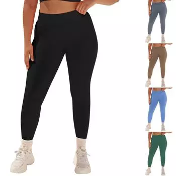 Женские бесшовные вязаные однотонные дышащие девятиточечные брюки с ягодицами, высокоэластичные спортивные брюки для бега и йоги M зелёный