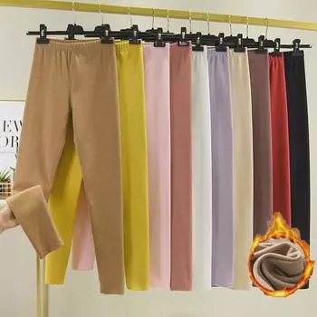 Женские бесшовные зимние леггинсы из немецкого бархата — плотные, двухсторонние, теплые, плюс бархатная осенняя одежда. M (Recommended 80-100 lbs)