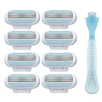 Женские безопасные бритвенные лезвия для лица/ног/подмышек/бикини, удаление волос, съемные для многократного использования