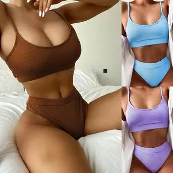 Женские бикини модные бикини сексуальные бикини купальник пляжная одежда комплект купальники женский купальник бикини подкладка купальники XS белый