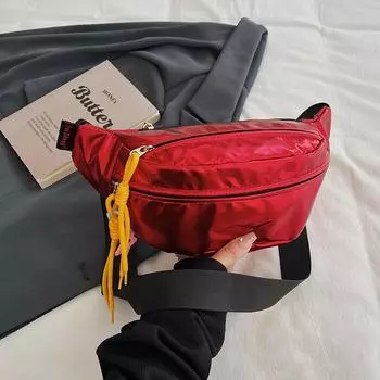 Женские блестящие кожаные нагрудные сумки через плечо большая вместимость Fanny Pack роскошный дизайнерский новый