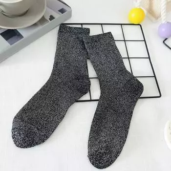 Женские блестящие носки до щиколотки, блестящие металлические носки, женские блестящие носки на лето синий