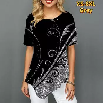 Женские блестящие повседневные топы с ярким темпераментом и спортивными штанами, удобные, дыхательные, с высоким темпераментом, XS-8XL S