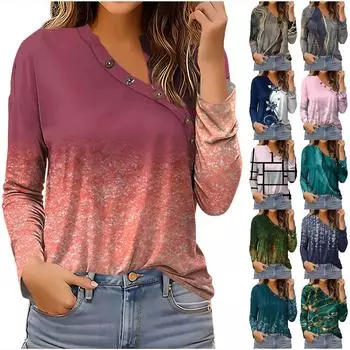 Женские блузки, нарядные повседневные модные плиссированные футболки с перекрестным вырезом и воротником на пуговицах, туники, топы, футболки, пуловеры, топы L армия зеленый