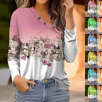 Женские блузки, нарядные повседневные модные плиссированные футболки с перекрестным вырезом и воротником на пуговицах, туники, топы, футболки, пуловеры, топы L синий