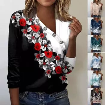 Женские блузки, нарядные повседневные сексуальные модные плиссированные футболки с перекрестным вырезом и воротником на пуговицах, модная одежда, топы-туники, футболки, пуловеры, топы L бежевый