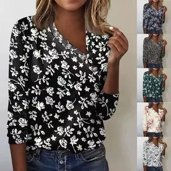 Женские блузки, нарядные повседневные сексуальные модные плиссированные футболки с перекрестным вырезом и воротником на пуговицах, модная одежда, топы-туники, футболки, пуловеры, топы XXL хаки