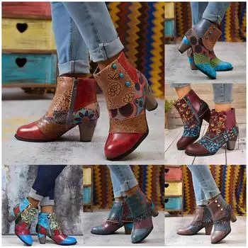 Женские бохо-модные короткие сапоги, модные и удобные, с застежкой-молнией и круглым носком, подходящие по цвету, на низком каблуке 36 зелёный