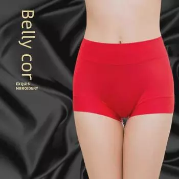 Женские большие красные модальные трусики с высокой талией для праздничной свадьбы M (40-47.5kg) красный