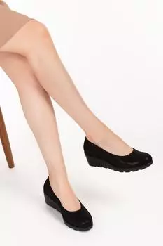 Женские большие туфли из натуральной кожи черного цвета больших размеров