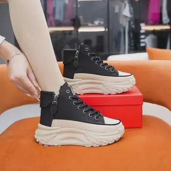 Женские большие зимние ботинки: Высокий бархат, толстая подошва, зима 2024 года, спортивная повседневная обувь 40