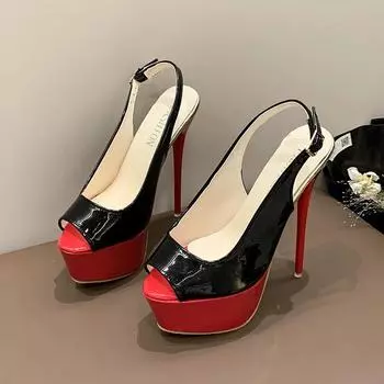 Женские босоножки 2024 года, летние сексуальные босоножки на высоком каблуке с открытым носком и платформой, гладиаторские вечерние платья, красные свадебные туфли 35